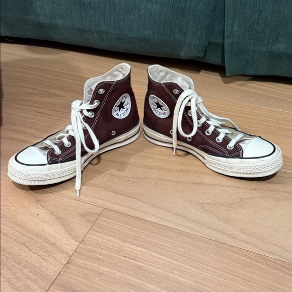 LIGHTLY WORN Converse All Star Two-Tone High-Top Sneakers Brown Cream Tan - Picture 3 of 5